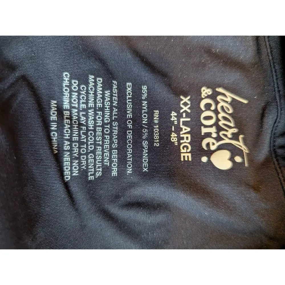 Heart & Core Women's Serena Black Post-Surgical Bra XXL No Puffs NEW - Picture 9 of 9